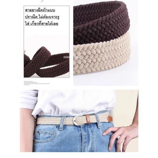 เข็มขัด ยางยืดผ้าถักยืดได้ เอว 27-38 ไม่ต้องเจาะรู 🔷 ELASTIC BELT 🔺 ส่งไวจากไทย ✅