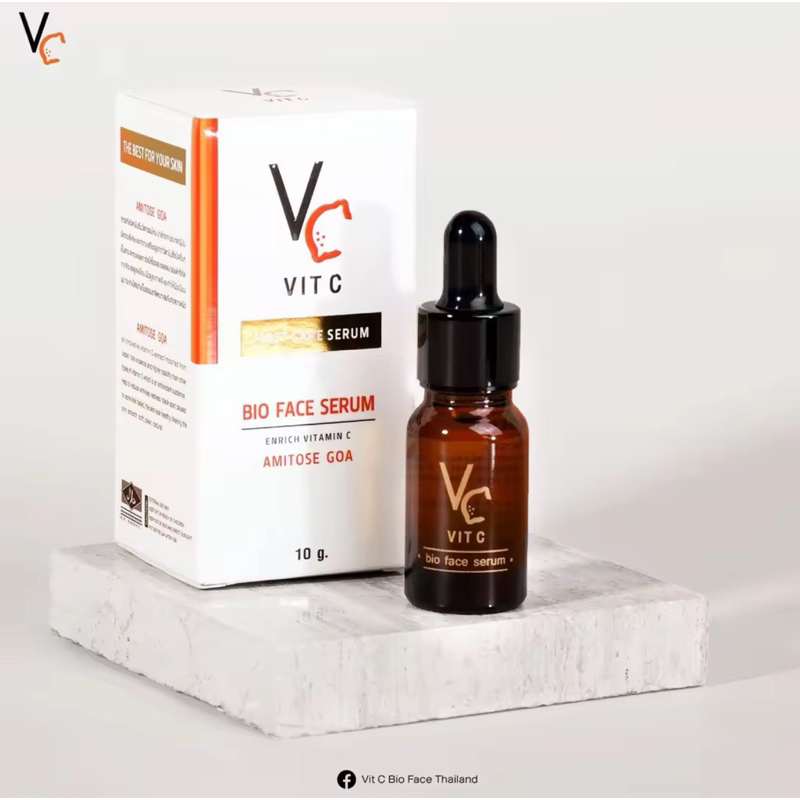 [ซื้อในไลฟ์ลด50%ของแท้มีQRสแกน] เซรั่มวิตซีน้องฉัตร VC Vit C Bio face Serum (10 ml.)