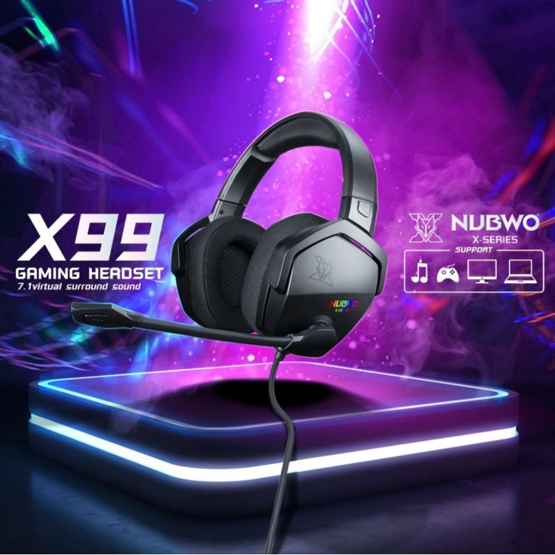 NUBWO X หูฟังเกมมิ่ง GAMING HEADSET 7.1 VIRTUAL SURROUND X99 BLACK