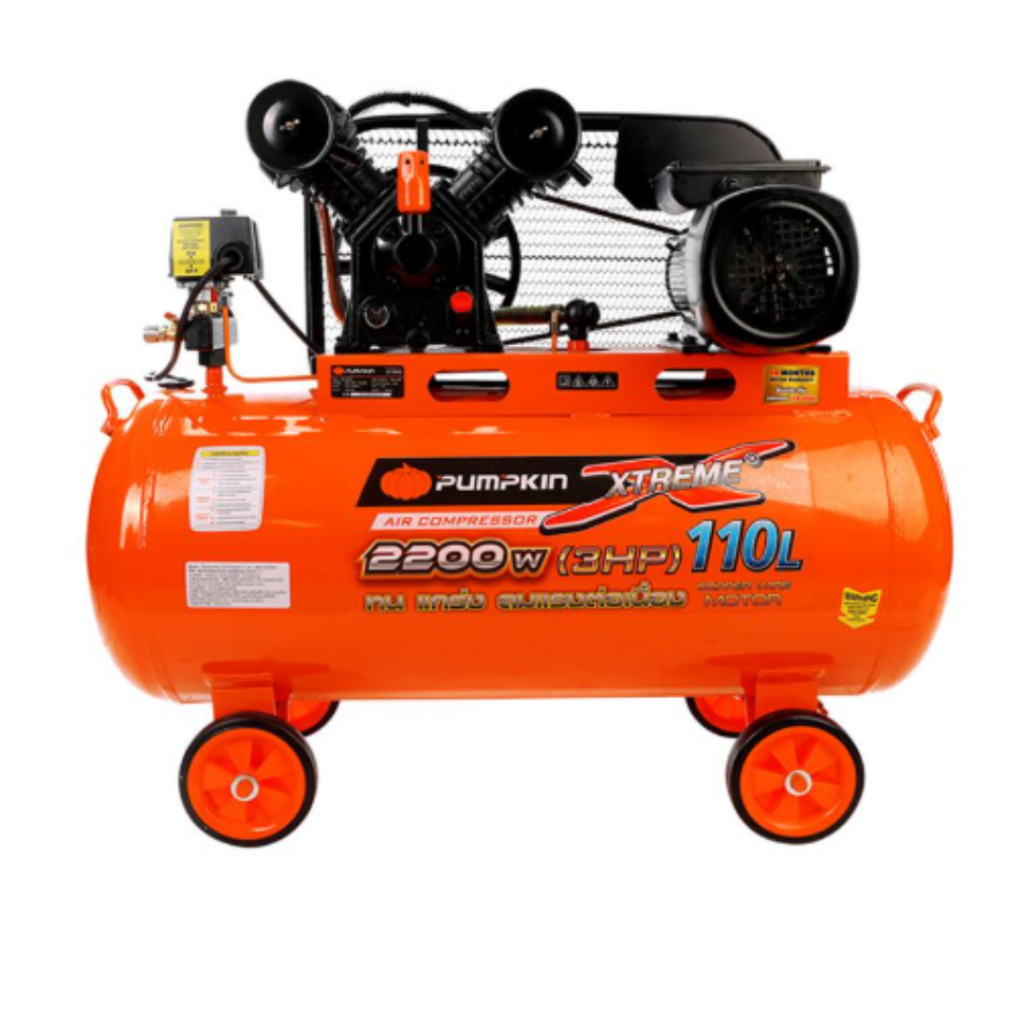 PUMPKIN ปั๊มลมสายพาน รุ่น PTT-M2HP110 ขนาด 110 ลิตร กำลัง 3 HP แรงดัน 8 บาร์ ปั๊มลม ปั้ม ปั้มลม 31553 ไฟบ้าน 220V
