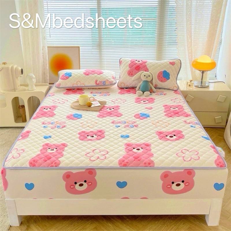 ผ้าปูที่นอนกันไรฝุ่นผ้าคอตตอน เสริมใยนุ่ม ผ้าหนานุ่ม ยางรัดมุม360องศา หนาถึง12นิ้ว ขนาด 3.5/5/6 ฟุต