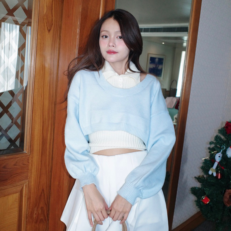BEMYCHIC เสื้อไหมพรมคาร์ดิแกน2ชิ้น สามารถใส่แยกชิ้นได้ รุ่น sohee cardigan