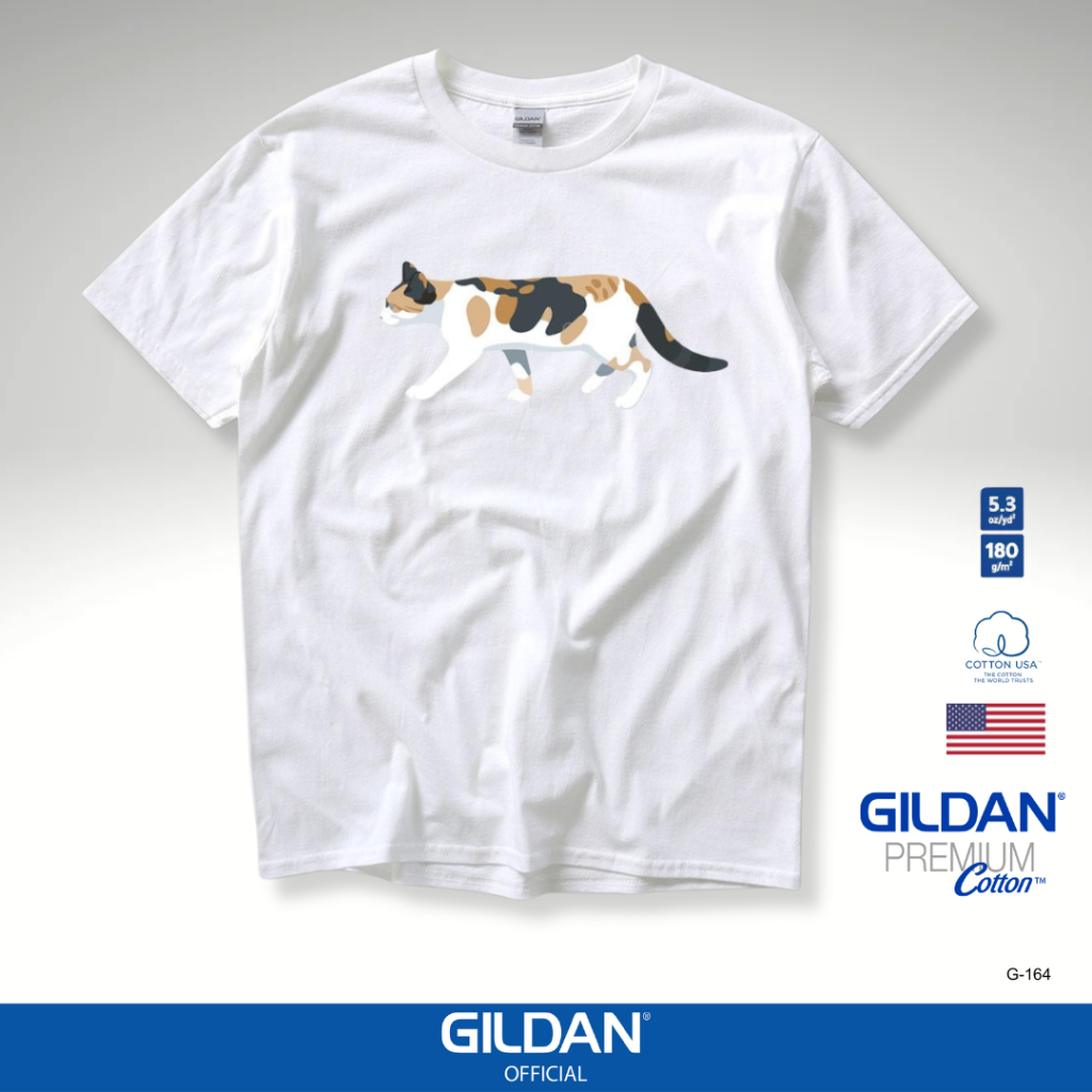 GILDAN® OFFICIAL เสื้อยืด GILDAN  พิมพ์ลาย  ระบบดิจิตอล DTG งานละเอียด สีฉ่ำสดใส สียึดติดดีเยี่ยม