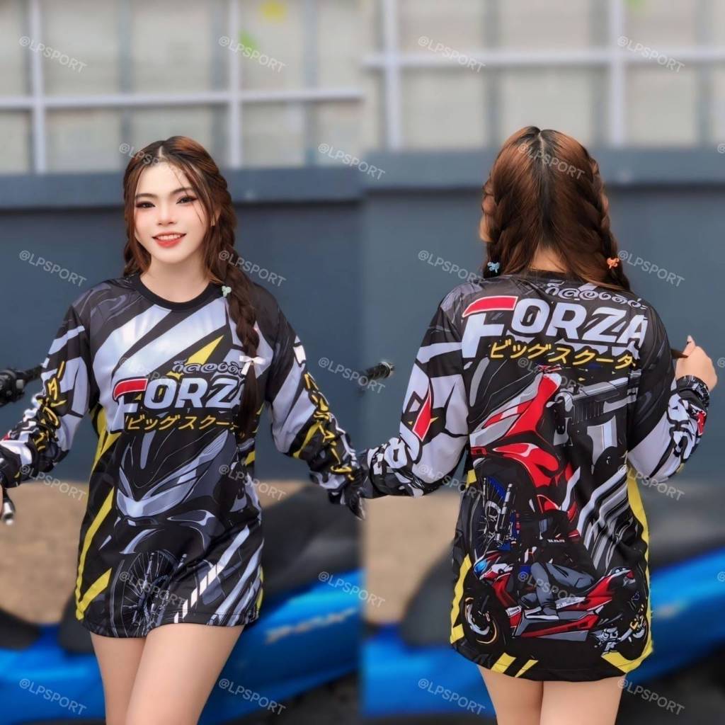 เสื้อกีฬาแขนยาวลาย #FORZA ใส่สบายไม่ร้อนใส่ได้ทั้งผู้หญิงและผู้ชาย