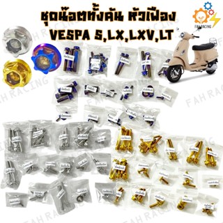 ชุดน๊อต สแตนเลส ทั้งคัน สำหรับ VESPA S,LX,LXV,LT หัวเฟือง (ร…