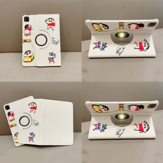 🌻24 ชั่วโมง🌻เคสป้องกัน iPad หมุนได้ 360°เครยอนชินจัง มีสีสัน เหมาะสำหรับรุ่น gen12/11 Air8 air7/6