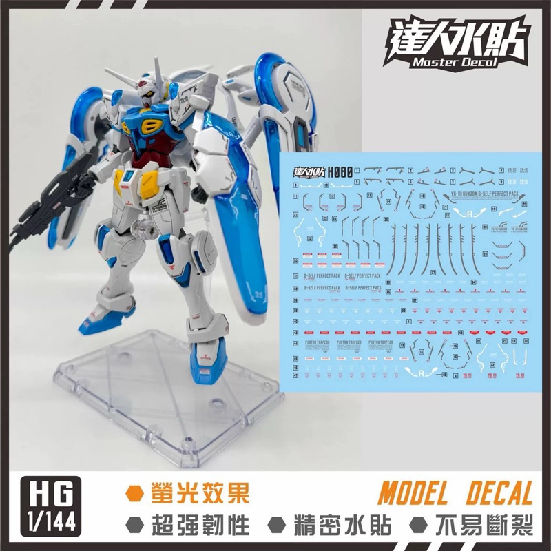 ดีคอลน้ำ DL HG 080 DECAL HG 1/144 YG-111 Gundam G-Self Perfect Pack เรืองแสงแบล็คไลท์