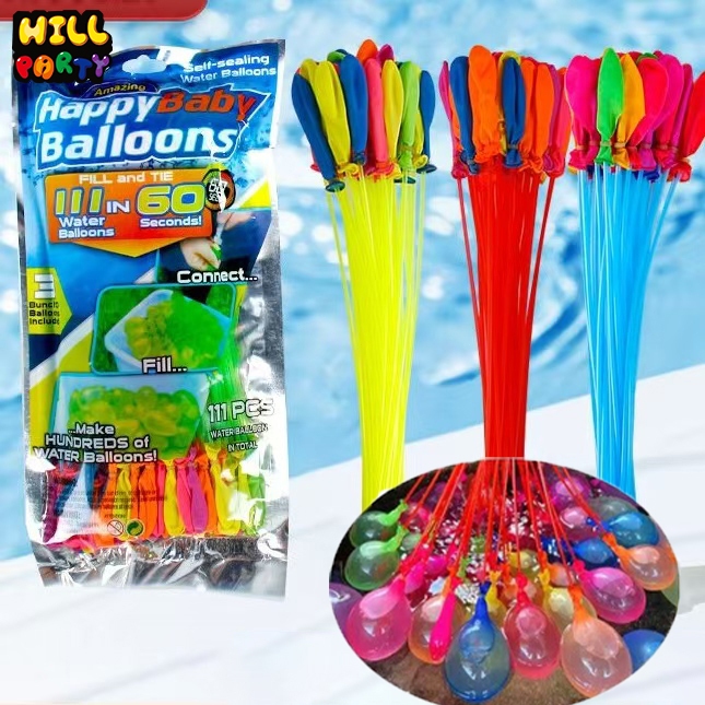 ลูกโป่งน้ำ พร้องหัวต่อสายยาง 111 ลูก มาพร้อมหัวต่อก็อกน้ำWaterBalloonsพร้อมส่ง ลูกโป่งสงการนต์ของเล่นเด็กลูกโป่งกรอกน้ำ