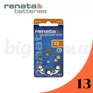 Renata A13 Pr48 ถ่านเครื่องช่วยฟัง เบอร์13สีส้ม สำหรับใส่เครื่องช่วยฟัง HearingAidBatteries