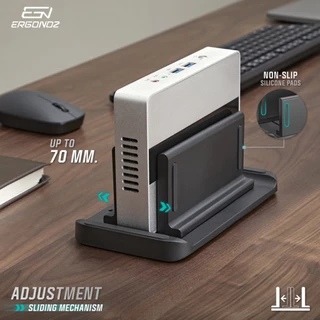 ERGONOZ 2-in-1 multifunctional holder ใช้วาง Mini PC ติดกับVESAแขนจับจอ Laptop Stand แท่นวางแล็ปท็อป