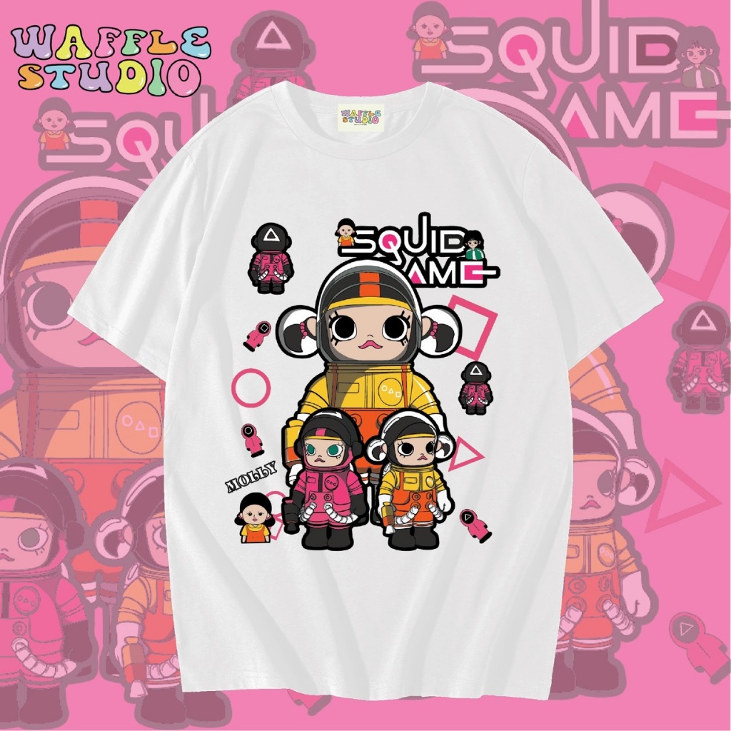 [ ส่งฟรี ] WS1158 เสื้อยืดโอเวอร์ไซส์ เสื้อยืดเกาหลี ผ้าคอตตอน 100% เสื้อยืด Squid Game โกโกวา Gogowa WAFFLE STUDIO