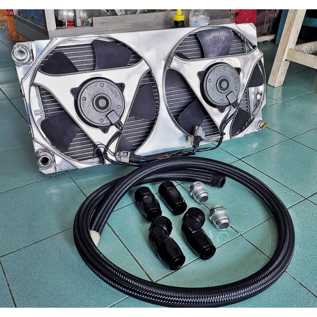 หม้อน้ำใต้คาน ใบยาวสำหรับ EG EK ใต้คานงานสร้างใหม่พร้อมพัดลม หรือนำไปใส่รุ่นอื่นตามขนาด รูปขนาดรูป 2-3 ครับหม้อน้ำ eg ek