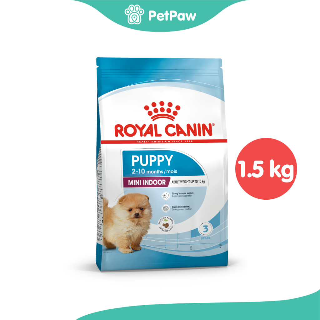 Royal Canin MINI INDOOR PUPPY ลูกสุนัขพันธุ์เล็กเลี้ยงในบ้าน 1.5 kg