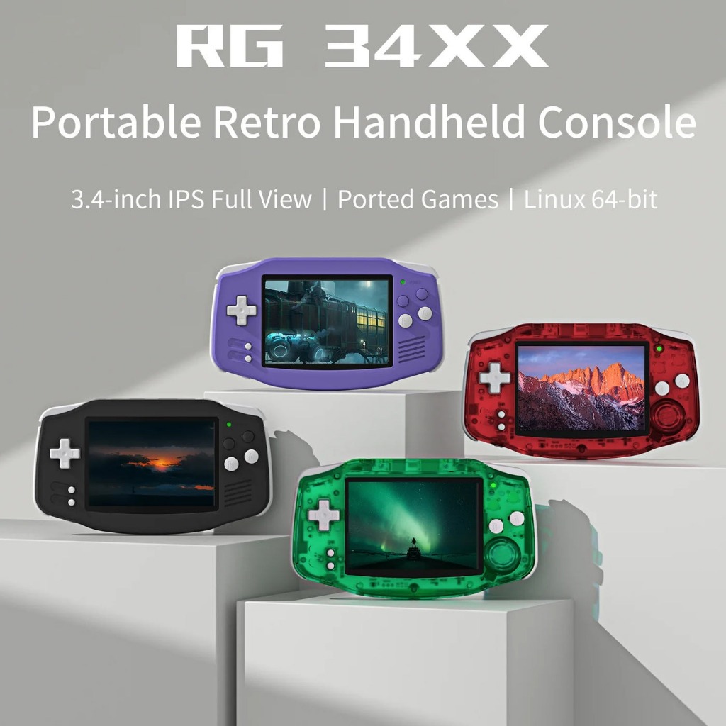 [แถมกระเป๋า] Anbernic RG34xx เครื่องเกมพกพา สไตล์ เกมบอย Gameboy advance เหมาะสำหรับ GBA GB GBC เล่นได้ถึง PSP PS1