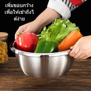 พร้อมส่ง🚚[18-40ซม] กะละมัง ชามผสมแป้ง วัสดุสแตนเลส201 ชามผสมสแตนเลส ถ้วยสแตนเลส