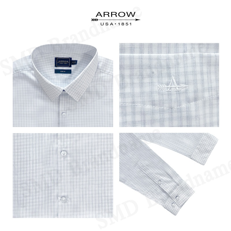 Arrow เสื้อเชิ้ตแขนยาวผู้ชาย รุ่น Cotton Long Sleeves Shirt Code: MACS210S4BSGY ราคา ถูกที่สุด ดีลบีเคเค แกลเลอรีภาพที่ 3