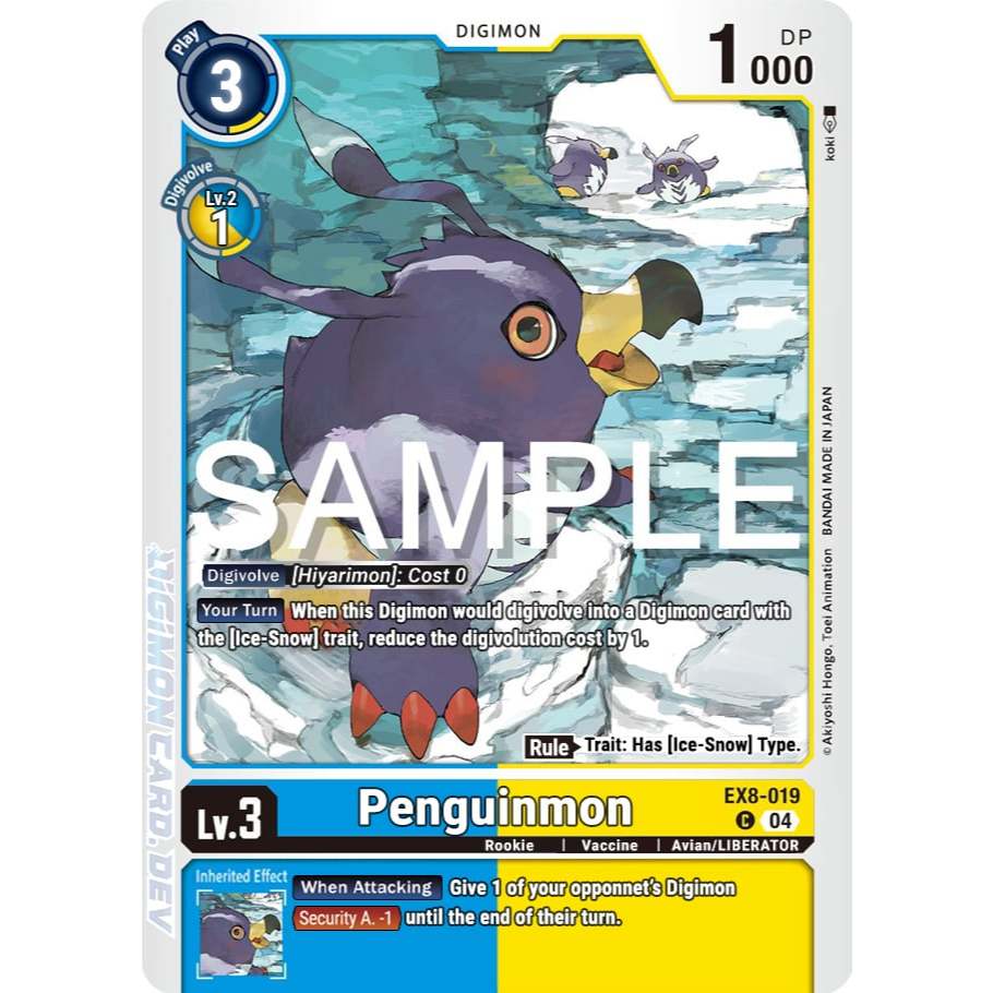 [Digimon] Penguinmon EX8-019 Digimon Card การ์ดสะสมดิจิม่อน ร้านDDN