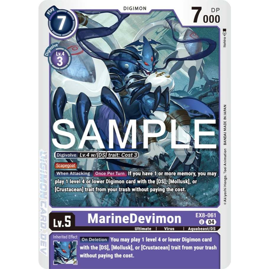 [Digimon] MarineDevimon EX8-061 Digimon Card การ์ดสะสมดิจิม่อน ร้านDDN