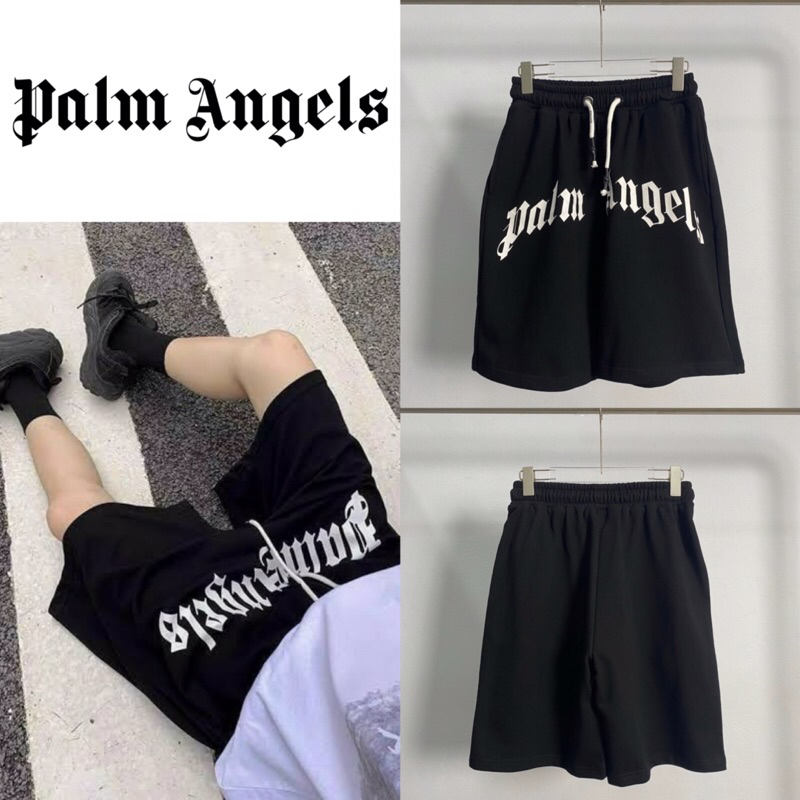 กางเกงขาสั้น Palm Angels Curved Logo Short Pants