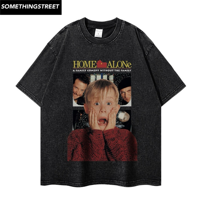 เสื้อยืดผู้ชายโอเวอร์ไซส์ home alone xmas