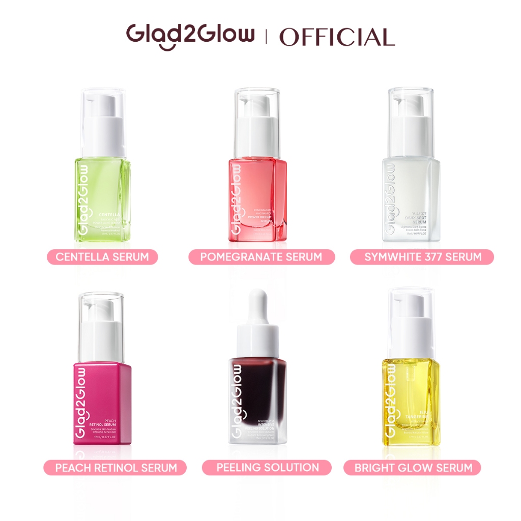 【 ลิ้งก์รวมเซรั่ม】Glad2Glow บรรเทาสิว/เพิ่มความสว่าง/ดูแลผิว/ทำให้จุดด่างดำจางลง/เรตินอล/วินาที เซรั่มเพื่อการผลัดเซลล์ผ