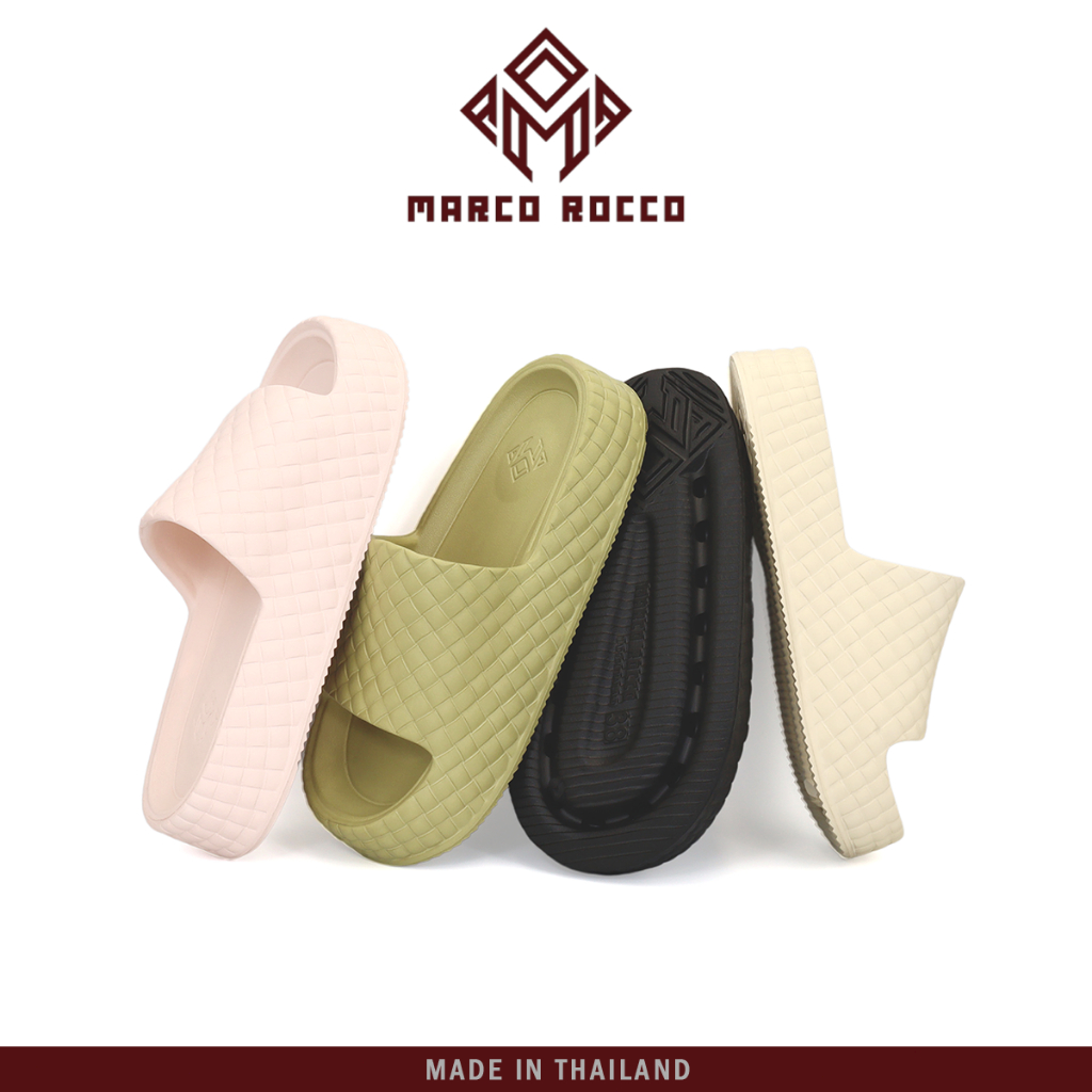 Marco Rocco ป้องกันการลื่นไถล กันน้ำ รองเท้าสุขภาพ ความหนา 3CM EVA รองเท้าแตะผู้ชายและผู้หญิง MR8021 Size 36-41