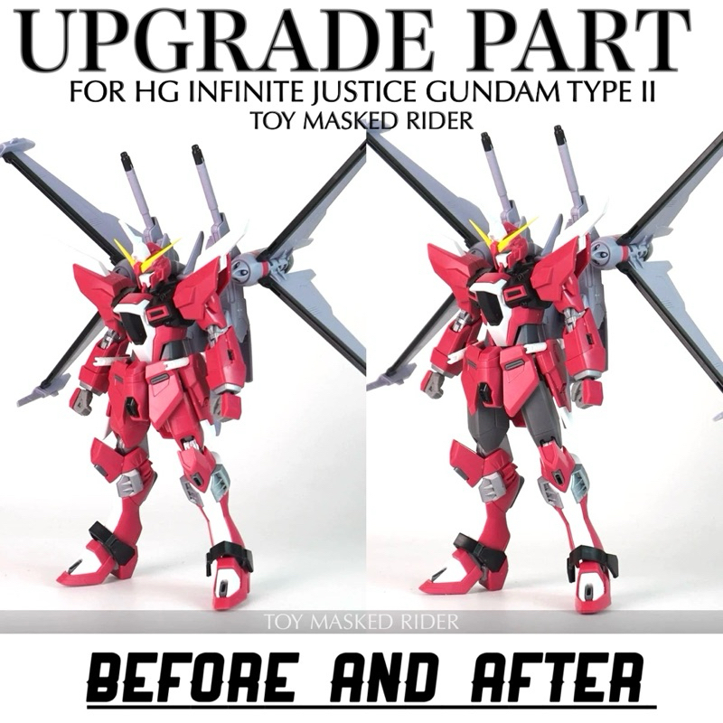 🟥พร้อมส่ง UPGRADE โครงสร้าง 3D Printing HG INFINITE JUSTICE TYPE II ช่วงขาท่อนบน 2 ข้าง สินค้าเป็นสี