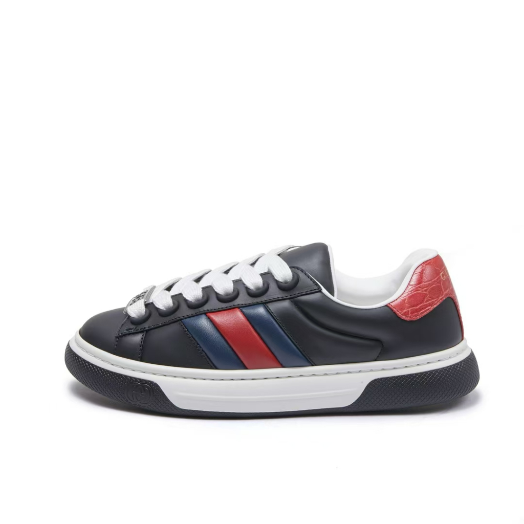 รองเท้าผ้าใบ Gucci Ace สำหรับผู้ชายและผู้หญิง รองเท้าสเก็ตบอร์ด Gucci Fat Ding  4