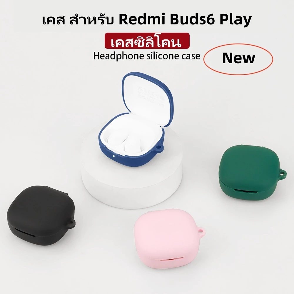 เคส สําหรับ Redmi Buds 6 Play ซิลิโคนนิ่ม กันรอยขีดข่วน ลายดอกไม้ นักบินอวกาศ พร้อมตะขอ เคส Redmi Buds 6Play