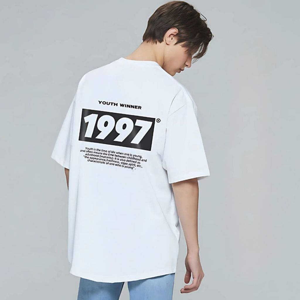 TeeTwoOneวินเทจ1980-1989อายุ พิมพ์ลาย เสื้อวินเทจ“YEAR”สไตล์สตรีท ผ้าCOTTON OVERSIZE เสื้อยืดผู้ชาย