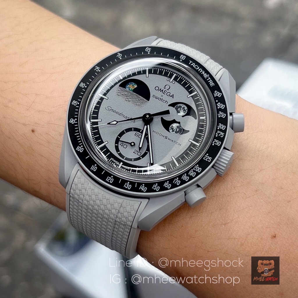 นาฬิกาสวอชXโอเมกา มิชชั่น EarthPhase Swiss Made Free Rubber Strap