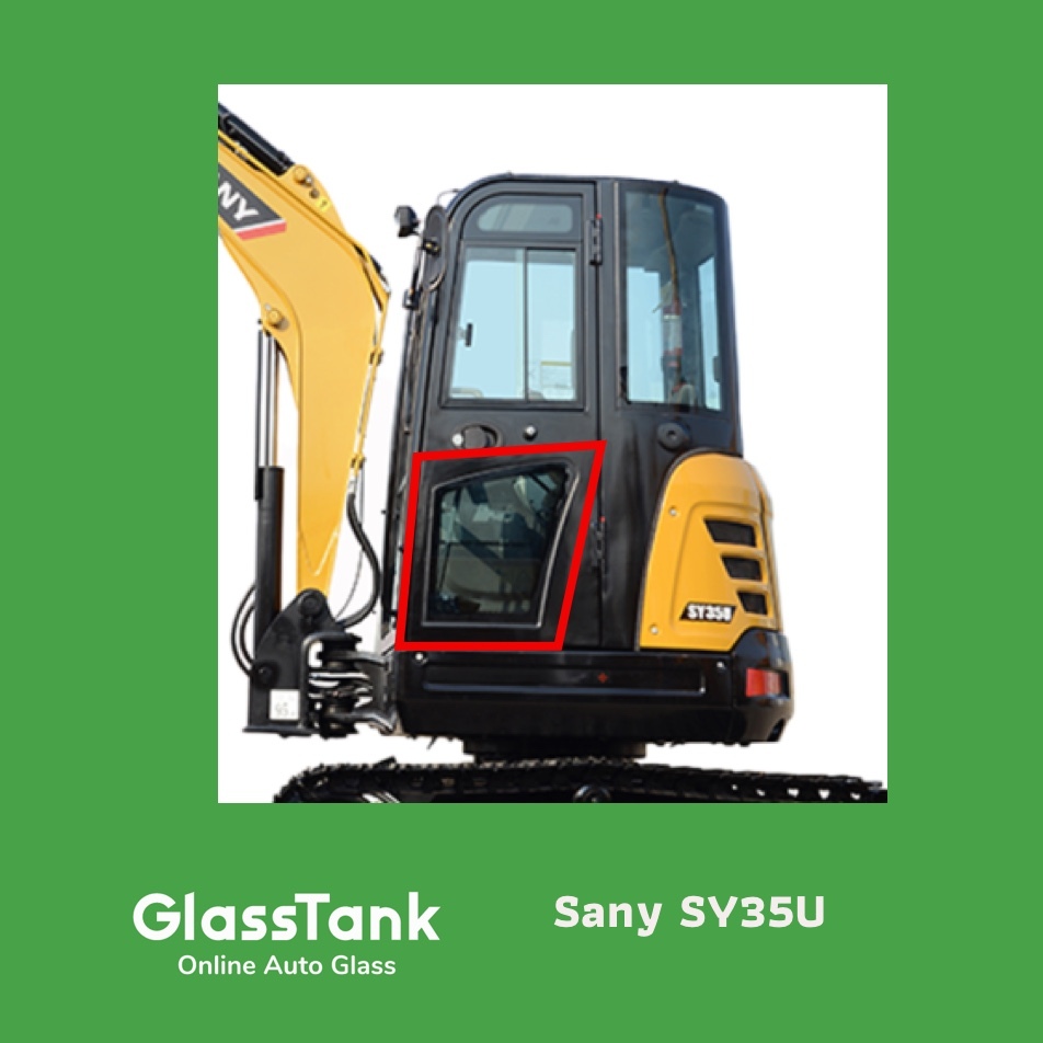 กระจกประตูซ้าย แผ่นล่าง Sany SY35U ซานี่