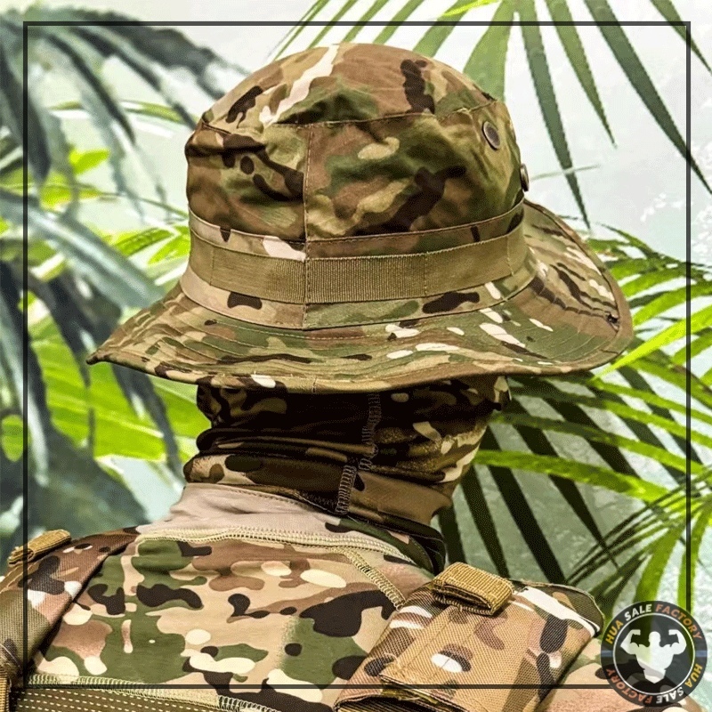 วินเทจ ปรับสายได้ หมวกป้องกันรังสียูวี  ปีกกว้าง เดินทางไปเที่ยว ลายพรางทหาร หมวกกันแดด - รูปที่ 7