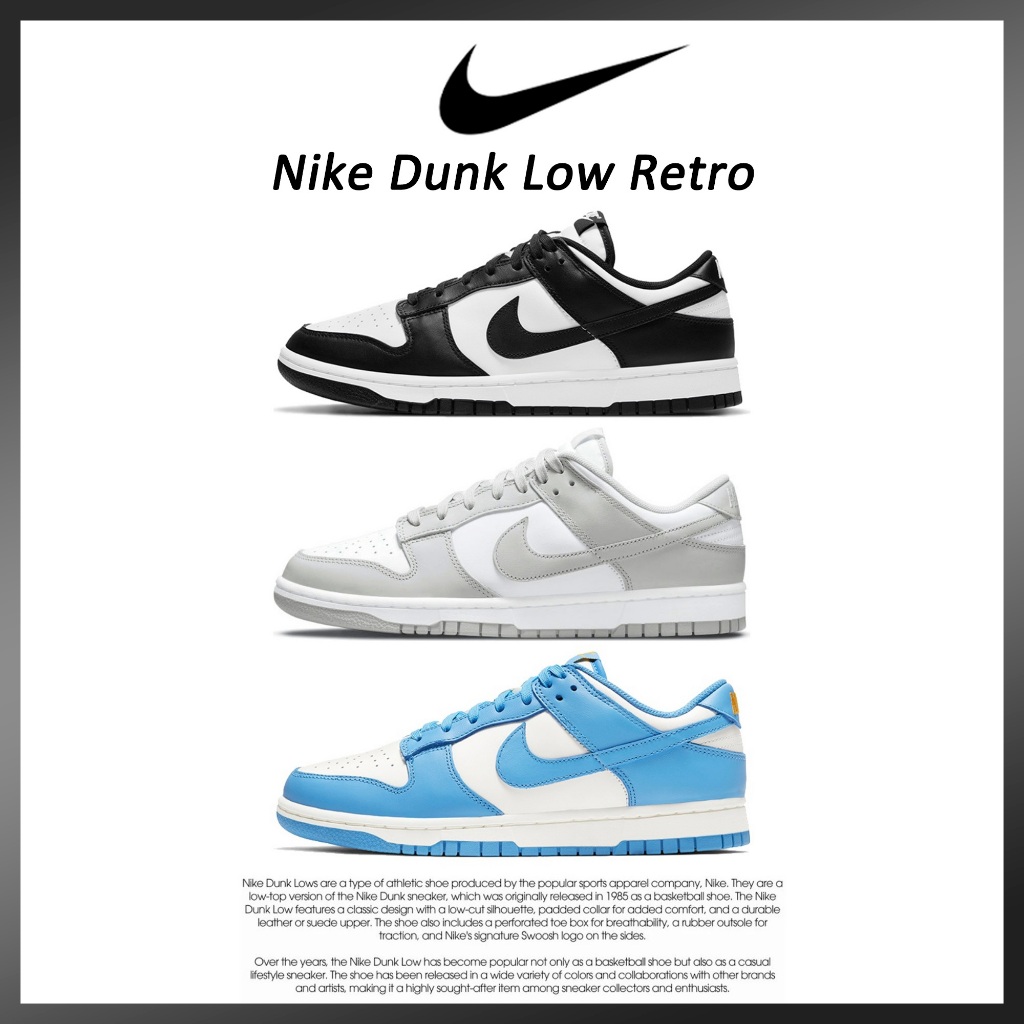 Nike Dunk Low รองเท้าลําลองวินเทจ รองเท้าผ้าใบชายและหญิง