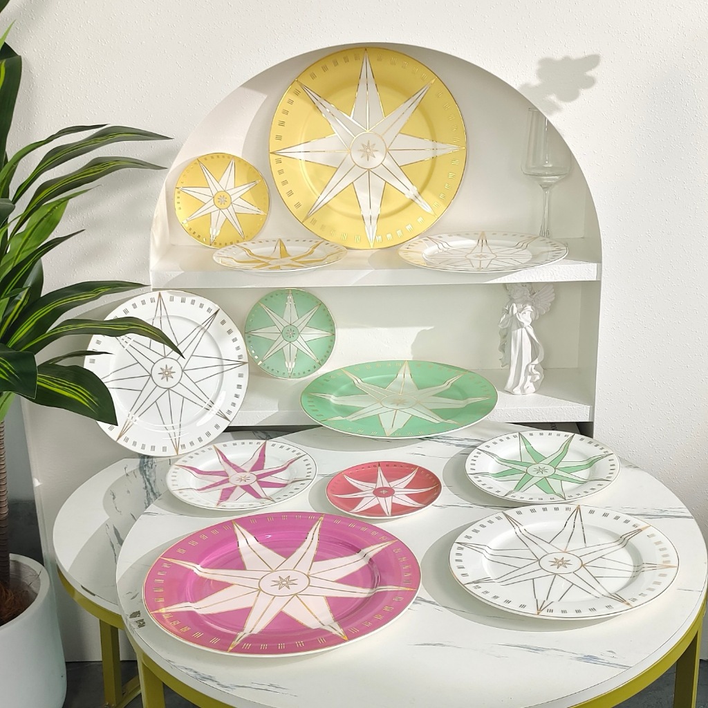 Dior Lucky Star Series Bone Porcelain Western Cuisine Plate Exquisite Bone Plate Beef Plate Cake Pla