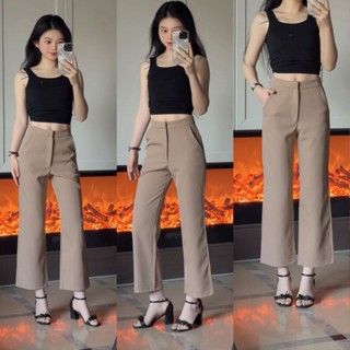 กางเกงขากระดิ่ง ตะขอหน้า ผ้าไอวี่ ผ้าเปเป้ S - 2XL  พร้อมส่ง…