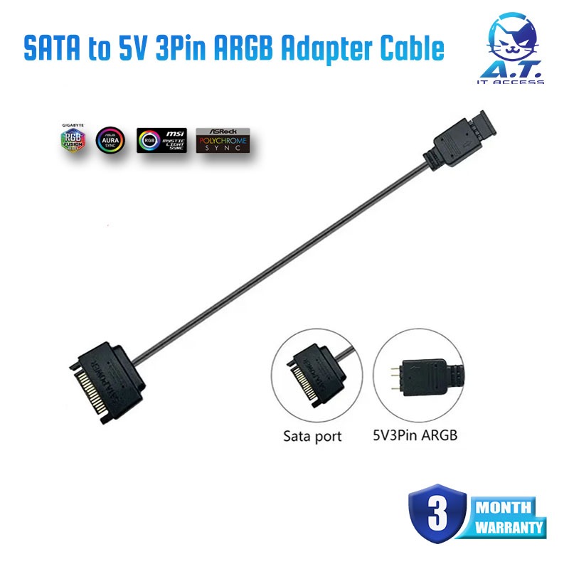 SATA to 5V 3Pin ARGB Adapter Cable Sata Power Supply