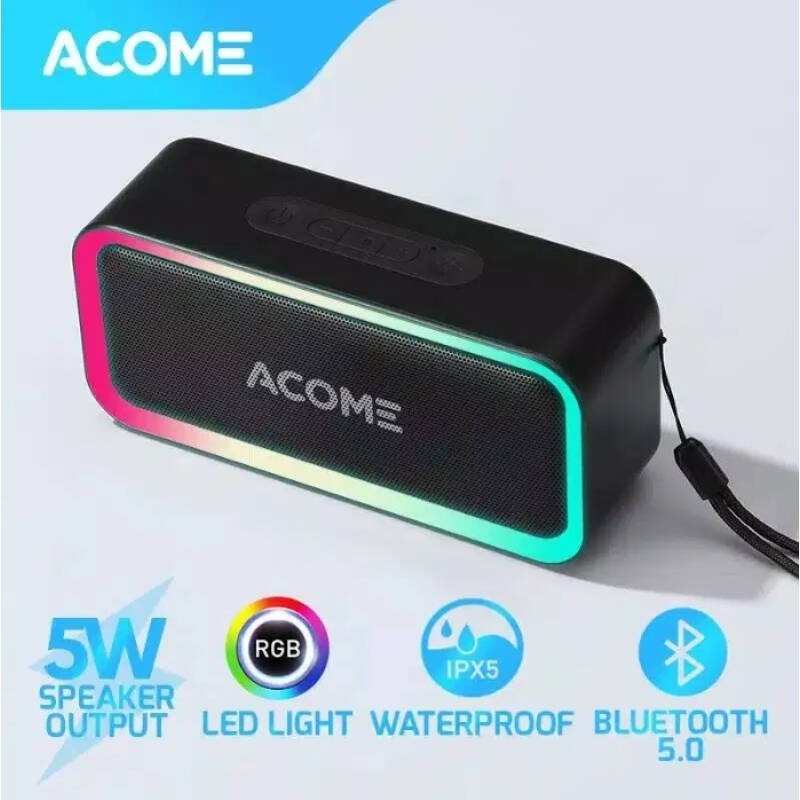 ลำโพงบลูทูธ ACOME รุ่น A6 Bluetooth Speaker  5W กันน้ำระดับ IPX5 ไฟ RGB สวยงาม