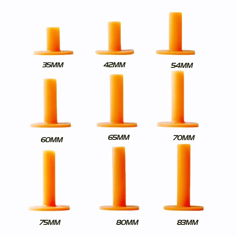 ทียางตั้งลูกกอล์ฟ ขนาด 35-42-52-54-60-65-70-75-80-83-88 mm.  (แบบยางสี)