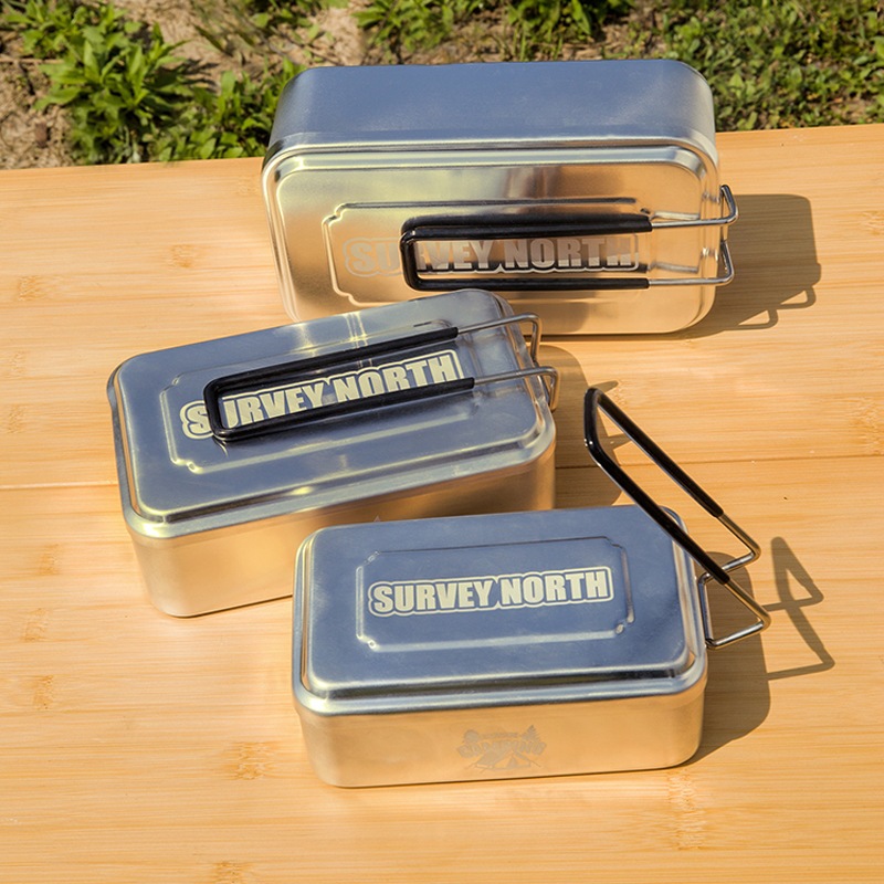 🔥พร้อมส่ง🔥 กล่องอาหาร Survey North วัสดุอลูมิเนียม แข็งแรง น้ำหนักเบา พร้อมส่งจากไทp
