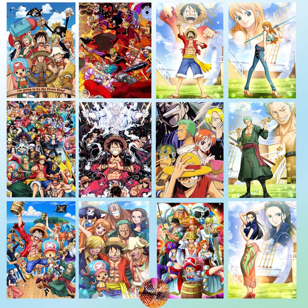 Diamond Painting 5D DIY One Piece วันพีช ครอสติสคริสตัล 5 มิติ ภาพติดเพชร รูปภาพ WxH 30x40 cm.