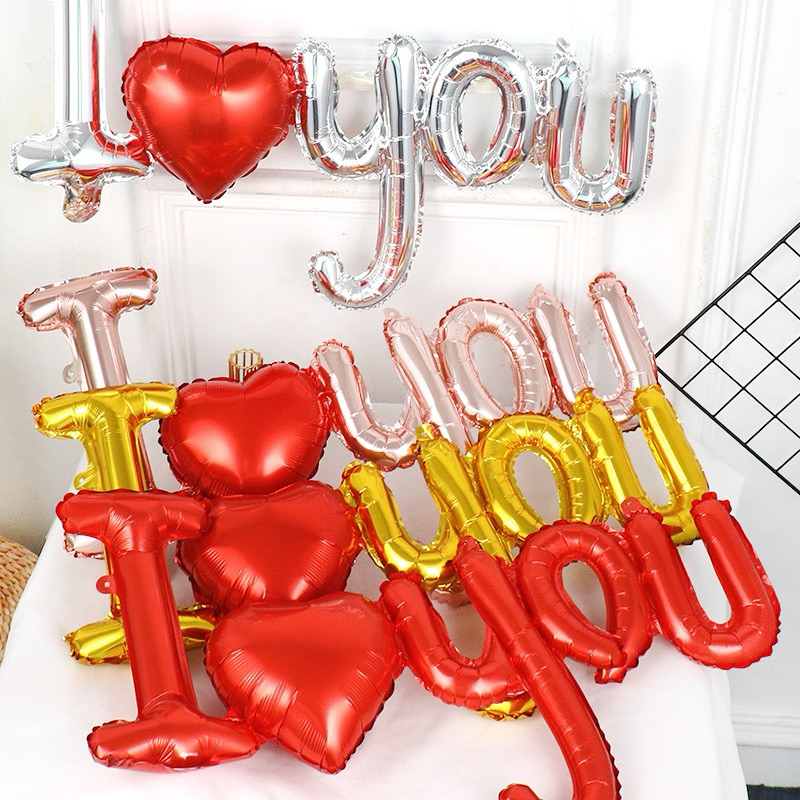 ลูกโป่งบอกรัก วาเลนไทน์ อักษร I love you มีหลายสี พร้อมส่ง
