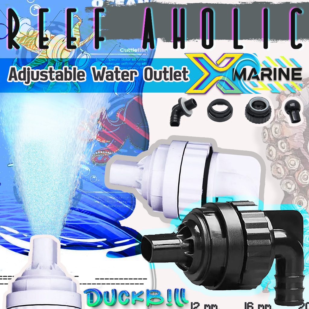Reef-Aholic ตัวรีดปลายท่อน้ำแบบปรับองศา ต่อสายยาง 20 mm. X-Marine Adjustment Water Outlet