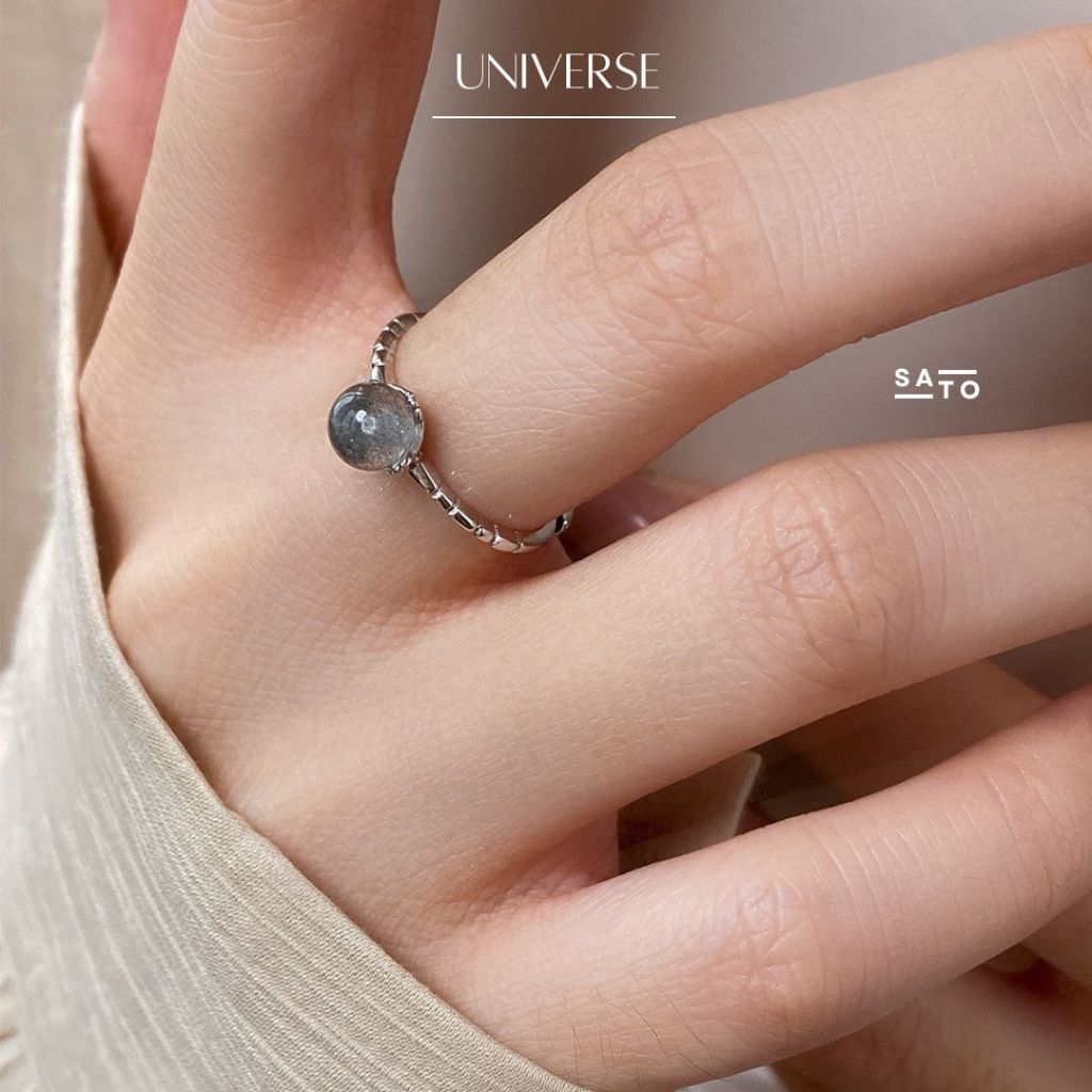 SATO แหวน Universe Rings แหวนมูนสโตน แหวนเงินแท้925 แหวนเงิน แหวนปรับขนาด แหวนแฟชั่น