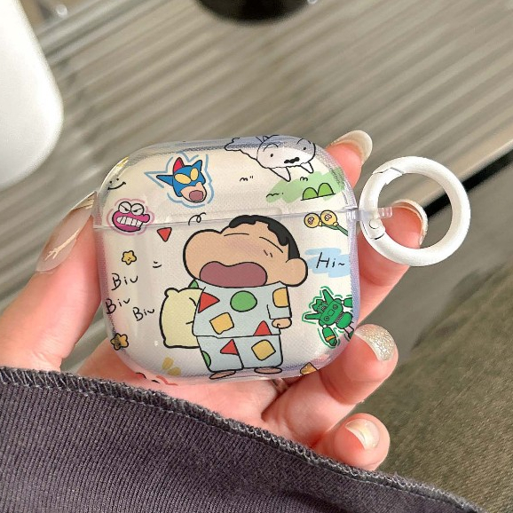 จัดส่งจากกรุงเทพ AirPods 4 Pro2 Pro 3 2 1 การ์ตูนเครยอนชินจัง Case cute กรณีปลอกสําหรับ AirPods gen3 TPU Matte