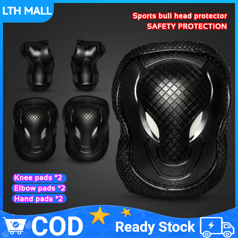 สนับเข่าเด็ก 6ชิ้น/ชุด อุปกรณ์ป้องกัน ชุดสนับป้องกันชุด สนับเข่าสเก็ต Roller Skating Protectorเหมาะสำหรับเด็กอายุ3-13ปี