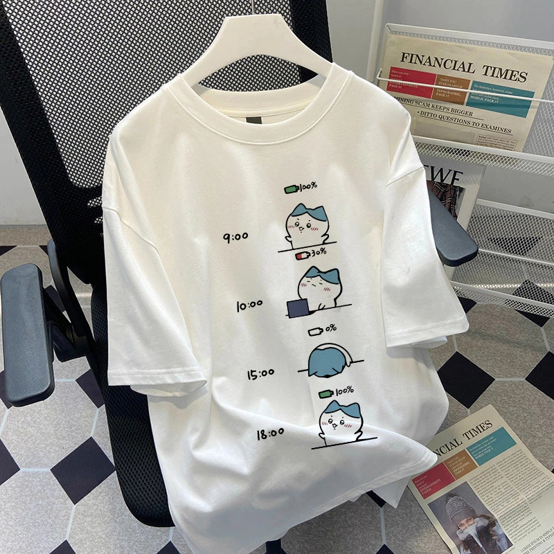 Top.street เสื้อยืด oversize 'cat' แขนสั้น คอกลม cotton 100% t shirt หญิง เสื้อน่ารัก แฟชั่น สไตล์เกาหลี essentials