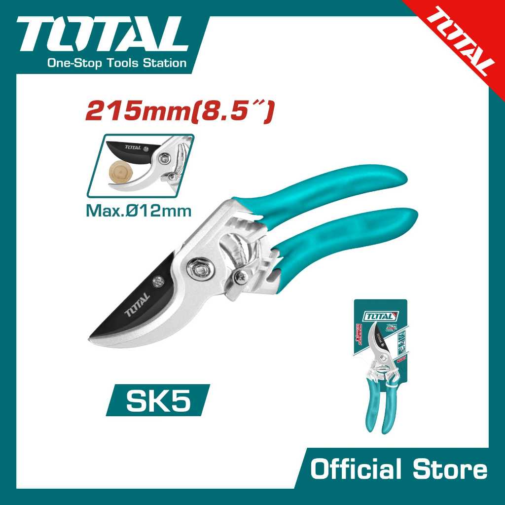 TOTAL กรรไกรตัดกิ่งไม้ ขนาด 8 นิ้ว รุ่น THT0109