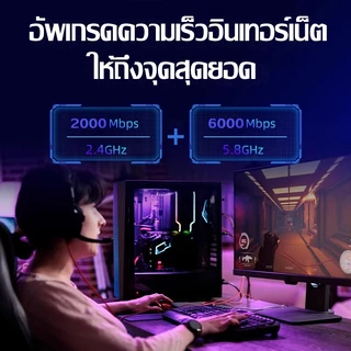 การ์ดเครือข่ายไร้สายตัวรับสัญญาณWiFiเครื่องส่งสัญญาณ(2.4GHz-5.8GHz/3000M)อะแดปเตอร์USBตัวรับสัญญาณWiFiแบบdual band