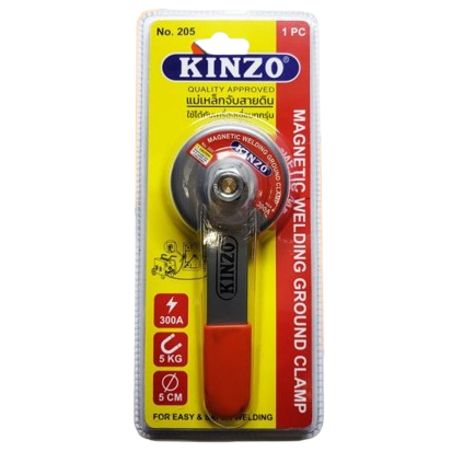 แท้ ส่งด่วน KINZO แม่เหล็กจับสายดิน 300A รุ่น No.205 แม่เหล็กแรงดูดสูง 5Kg. คีมจับสายดิน กราวด์ คีบสายดิบ
